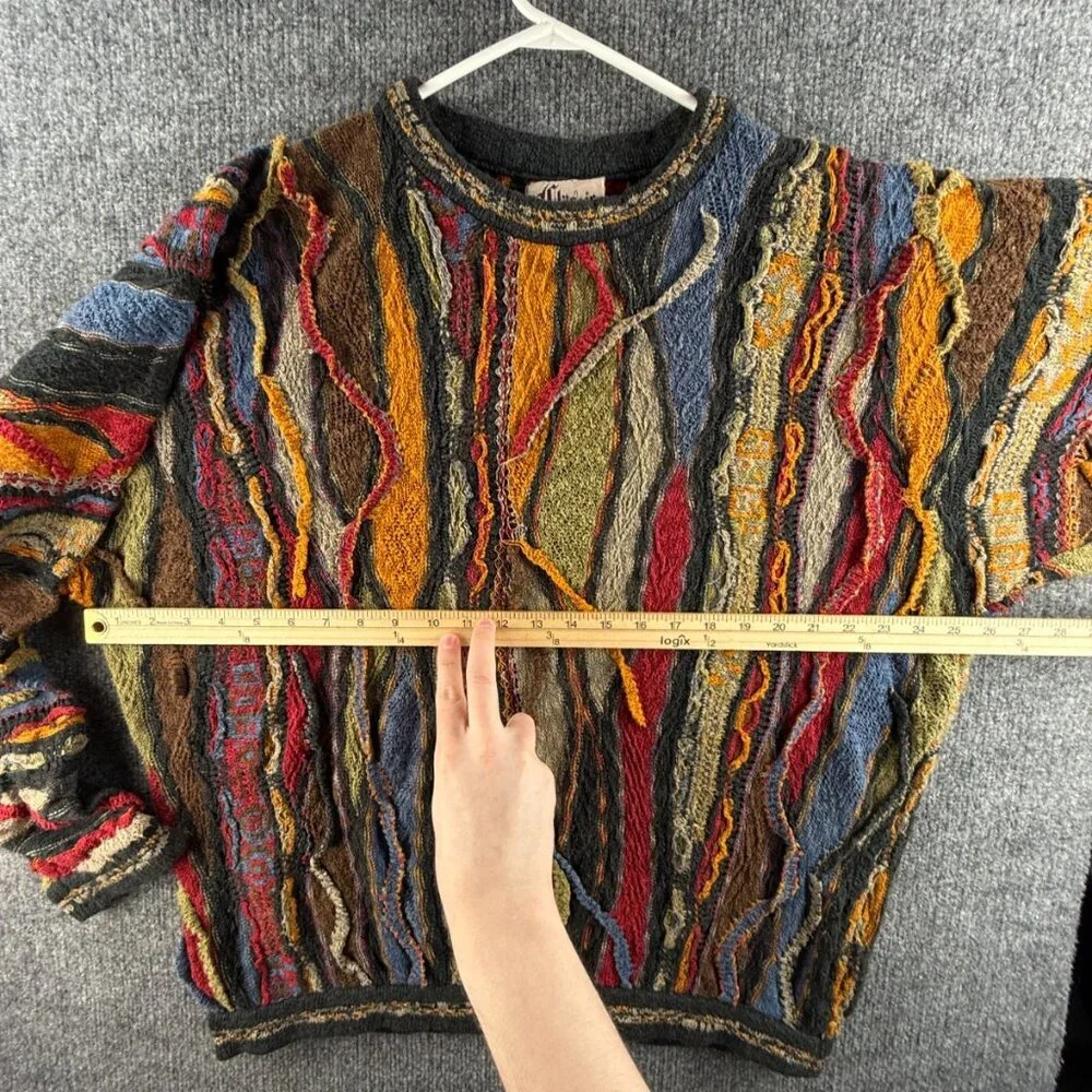Coogi Classic Linen Blend Australia Sweater XL Pullover Colorful Authentic - Picture 8 of 16